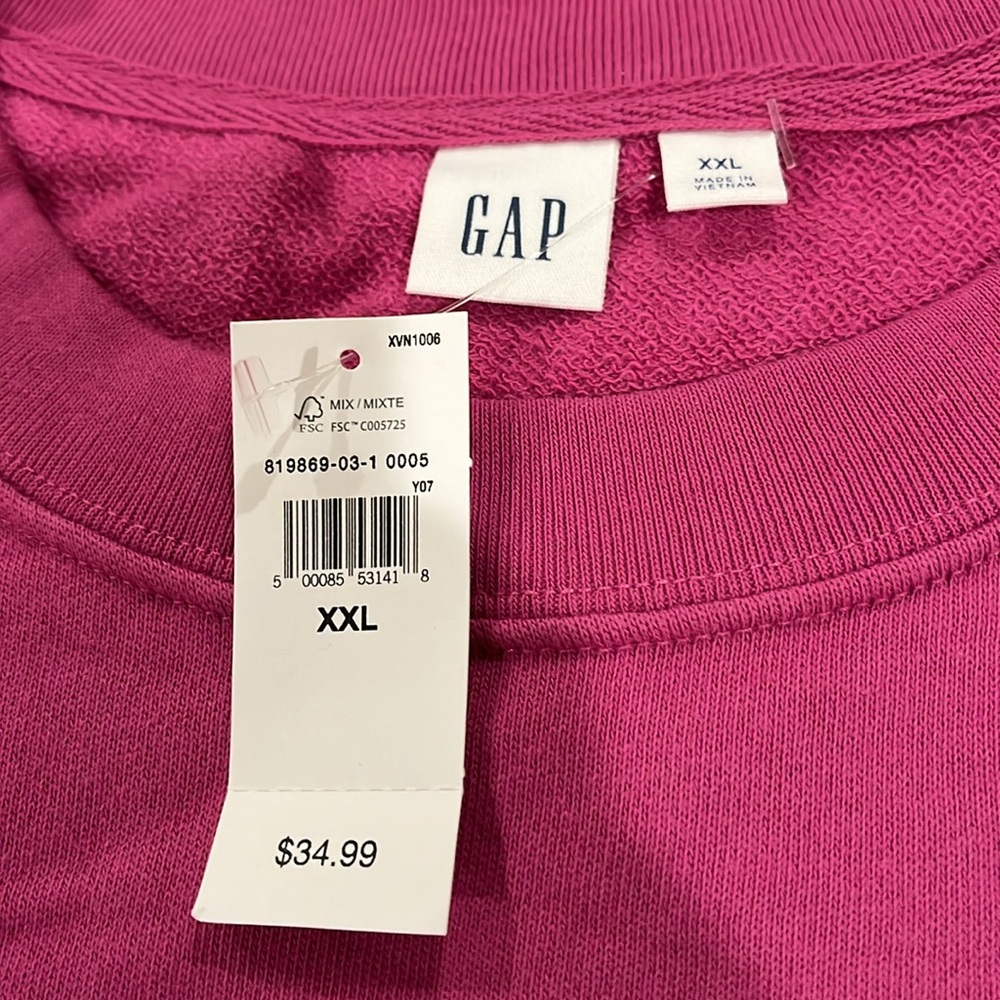 GAP Fuchsia Elbow-Length Sleeve Sweatshirt/NWT/various - Picture 6 of 11